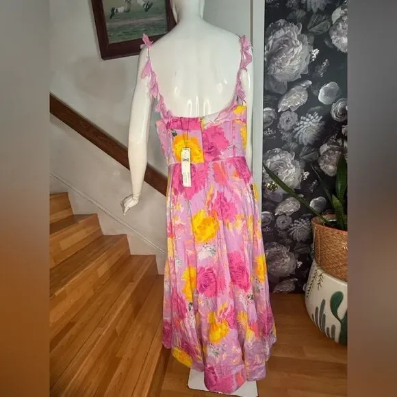 Anthropologie ML Monique Lhuillier Carmen
Sweetheart Linen Midi Dress / size 12 - Picture 12 of 13